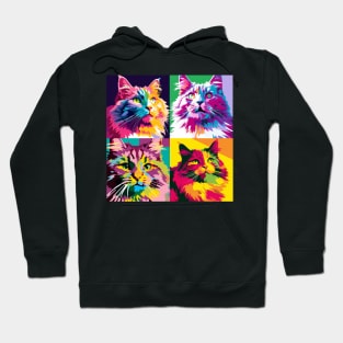 Norwegian Forest Cat Pop Art - Cat Lover Gift Hoodie